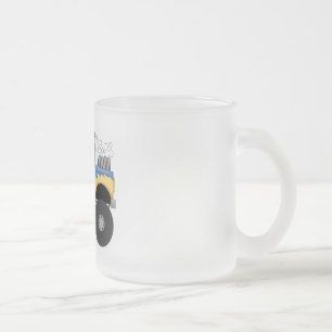 Blue Monster Truck Tshirts and Gifts Frosted Glass Coffee Mug
