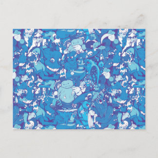 Blue Monsters Postcard