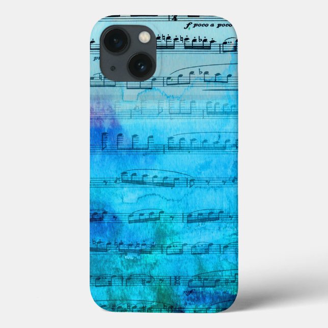 Blue Mood Music Watercolor Phone case (Back)