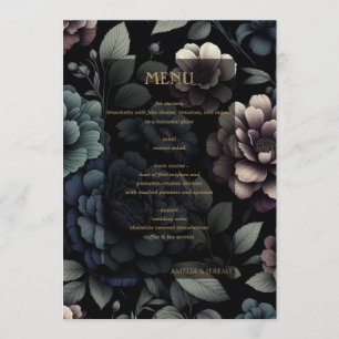 Blue Moody Floral Menu