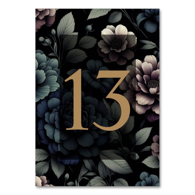 Blue Moody Floral Table 13 Number (Front)