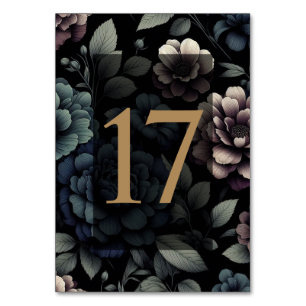Blue Moody Floral Table 17 Number
