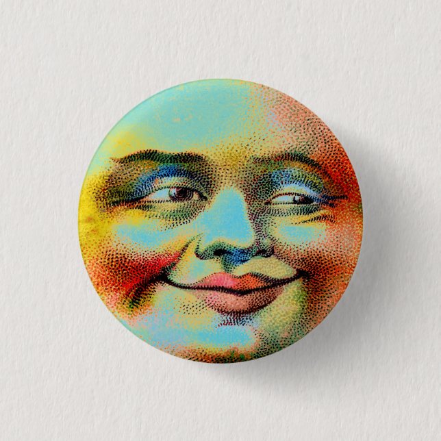 Blue Moon 3 Cm Round Badge (Front)