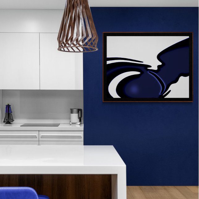 Blue Moon: Abstract Blue and White Canvas Print (Creator Uploaded)