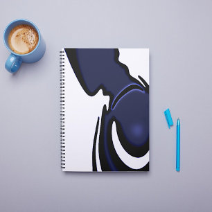 Blue Moon: Abstract Blue, White & Black Notebook