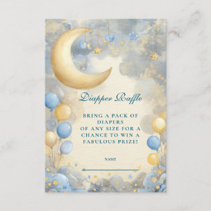 Blue Moon and Stars Diapper Raffle  Enclosure Card