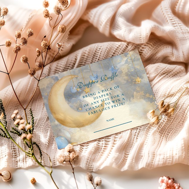 Blue Moon and Stars Diapper Raffle  Enclosure Card (Creator Uploaded)