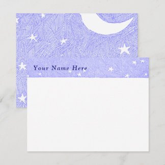 Blue Moon and Stars Etching Custom Card
