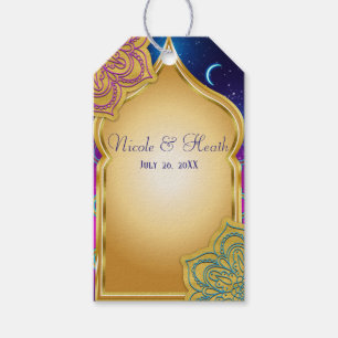 Blue Moon Arabian Nights Glam Gold Purple Wedding Gift Tags