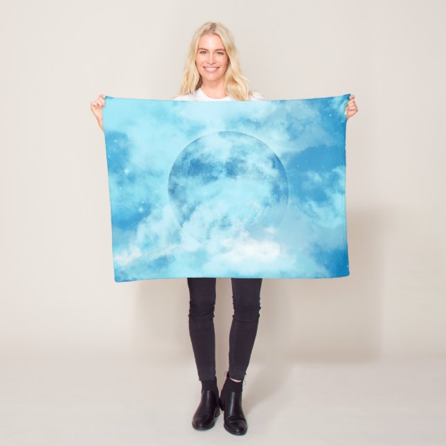 BLUE MOON ARTISTIC NIGHT SKY   FLEECE BLANKET (In Situ)
