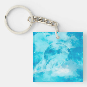 BLUE MOON ARTISTIC NIGHT SKY KEYCHAIN