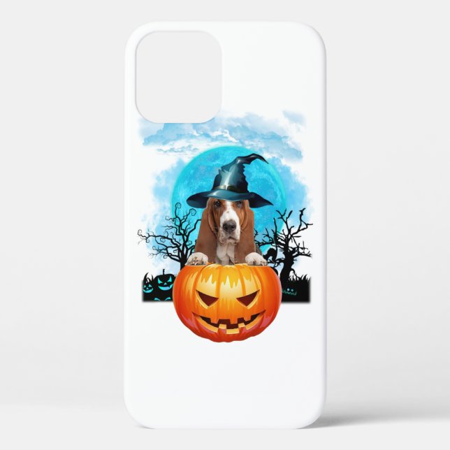 Blue Moon Basset Hound Witch Pumpkin Halloween Case-Mate iPhone Case (Back)