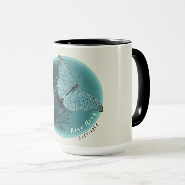 Blue Moon Butterfly Mug (Front Right)