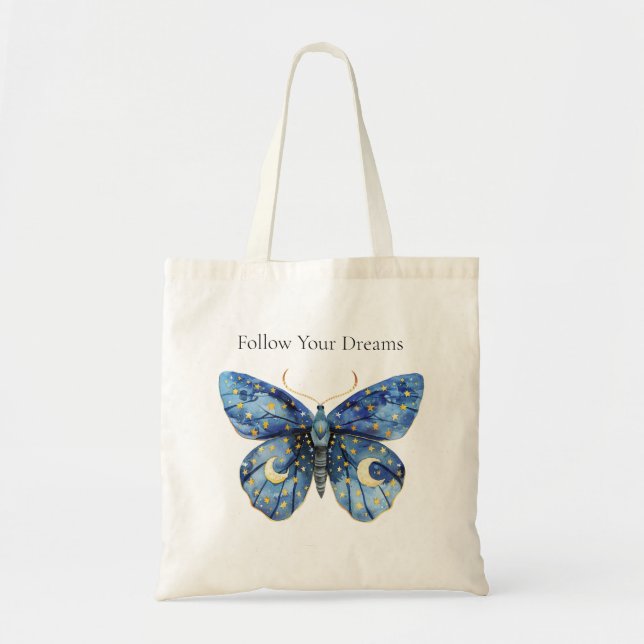 Blue Moon Butterfly Tote Bag (Front)