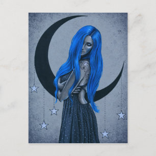 Blue Moon Celestial Fantasy Art Postcard