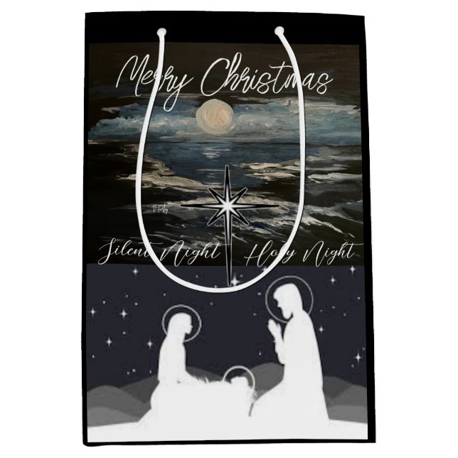 Blue Moon Christmas Nativity  Medium Gift Medium Gift Bag (Front)