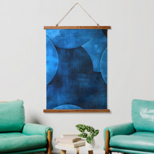 Blue Moon Circles Hanging Tapestry