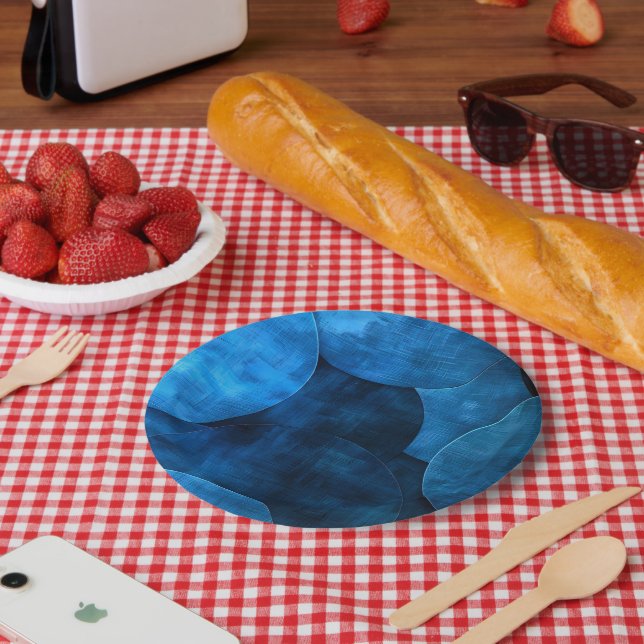 Blue Moon Circles Paper Plate (Picnic)