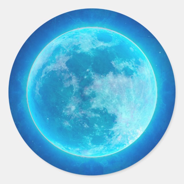 Blue Moon Classic Round Sticker (Front)