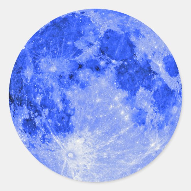 Blue Moon Classic Round Sticker (Front)