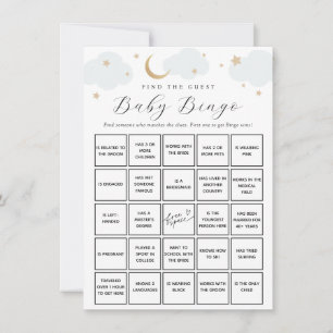 Blue Moon Find the Guest Baby Bingo Game Card
