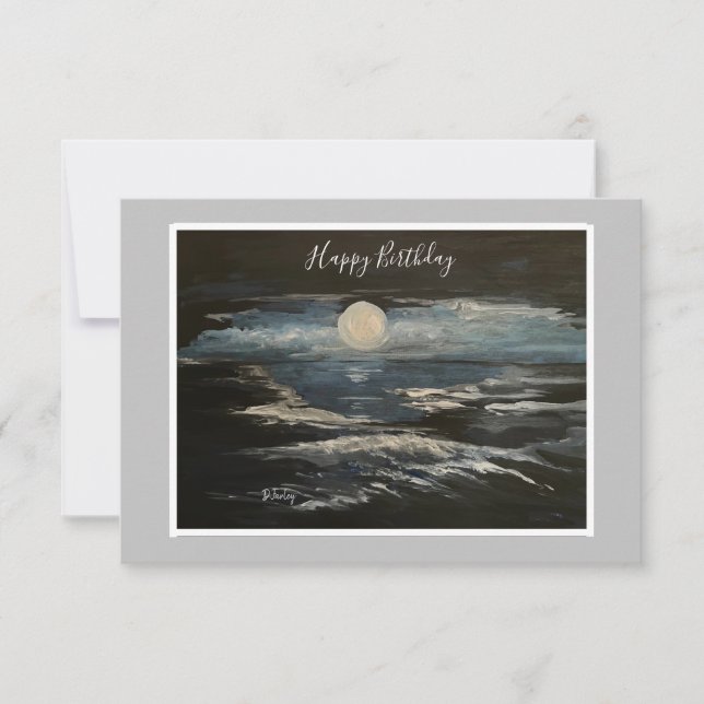 Blue Moon Flat Note Card (Front)