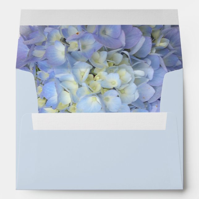 Blue Moon Floral Hydrangea Address Template A7 Envelope (Back (Bottom))
