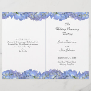 Blue Moon Folded Floral Wedding Program Template