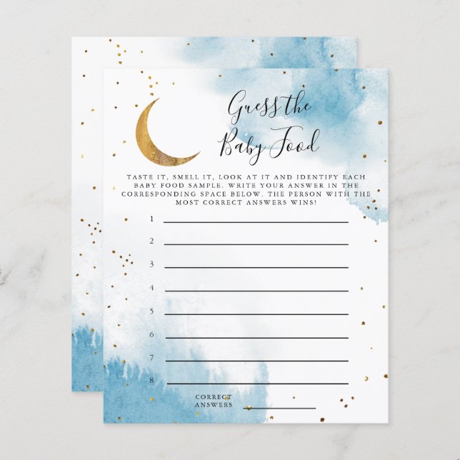 Blue Moon Guess The Baby Food Shower Game (Front/Back)