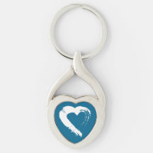 Blue Moon Heart Keychain