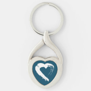 Blue Moon Heart Keychain