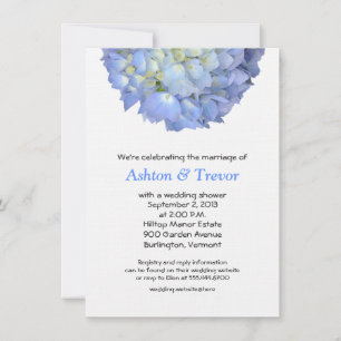 Blue Moon Hydrangea Wedding Shower Invitation