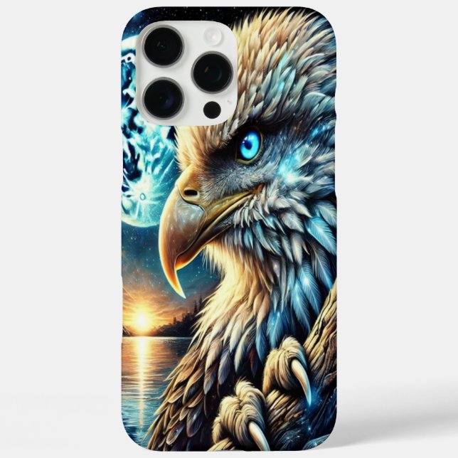 Blue Moon Illuminates Eagle's Silent Watch Case-Mate iPhone Case (Back)