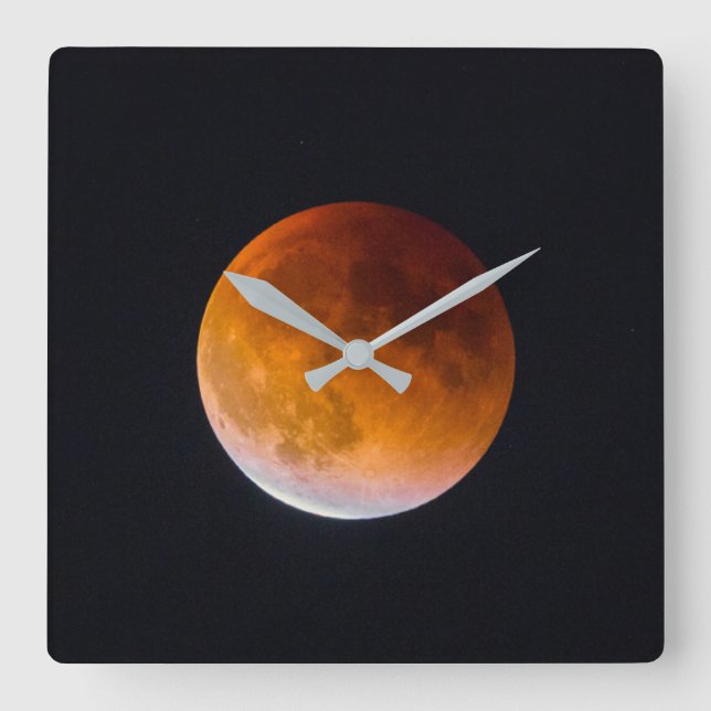 Blue Moon Lunar Eclipse | Washington State Square Wall Clock (Front)