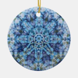Blue Moon Mandala Ceramic Tree Decoration