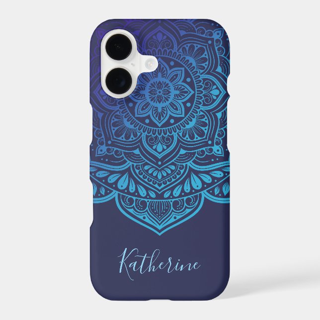 Blue Moon Mandala iPhone Case (Back)