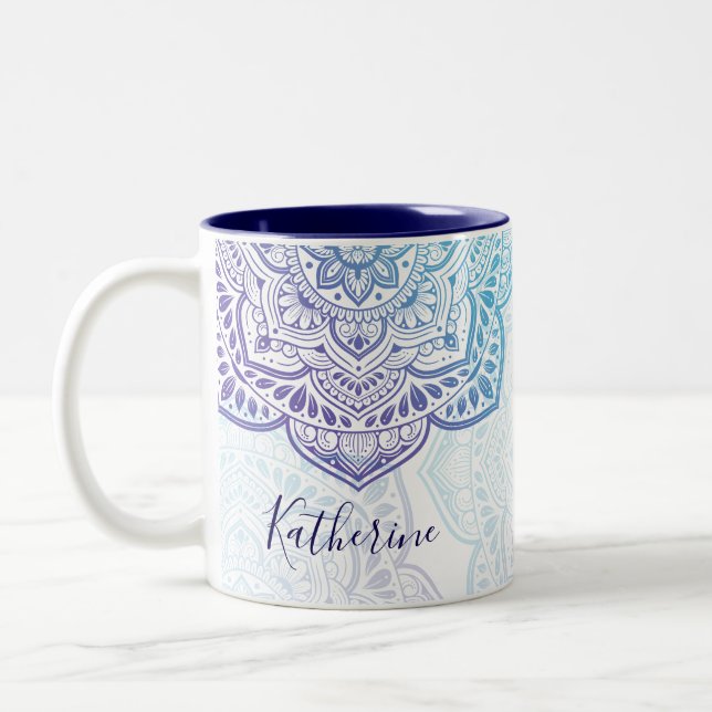 Blue Moon Mandala Mug (Left)