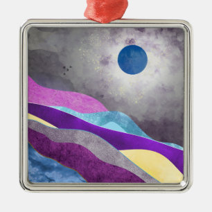 Blue Moon Metal Tree Decoration