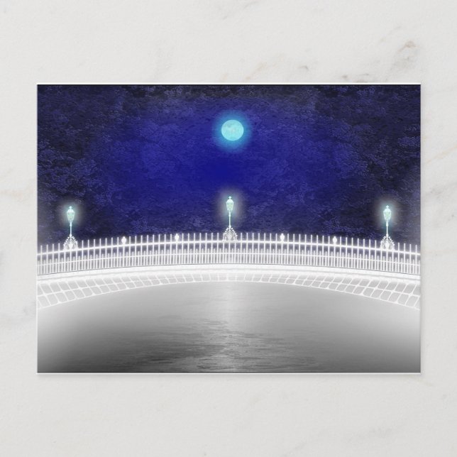 BLUE MOON OVER THE HAPENNY BRIDGE POSTCARD (Front)