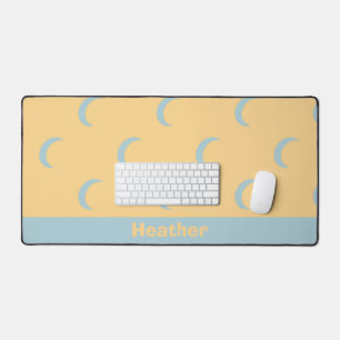 Blue moon patterned desk mat