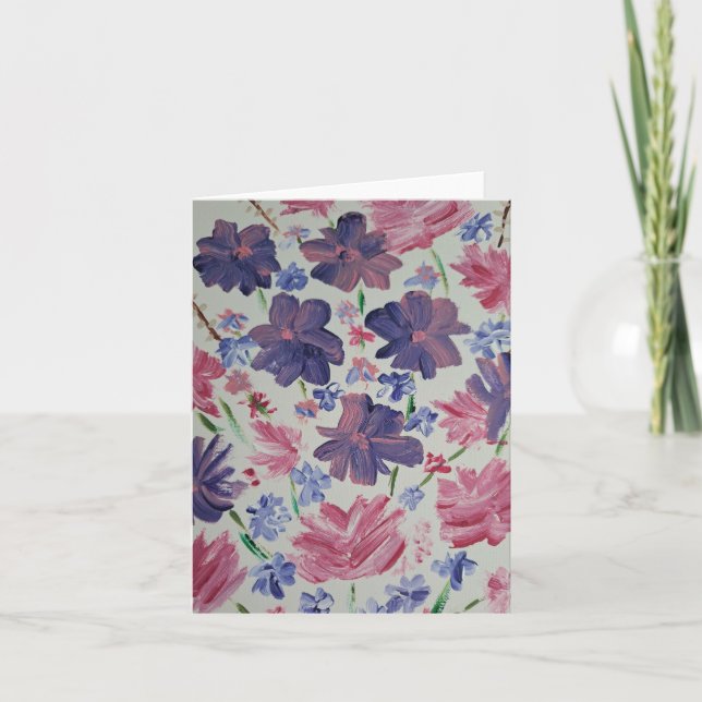 Blue Moon Rose Floral Note Card (Front)