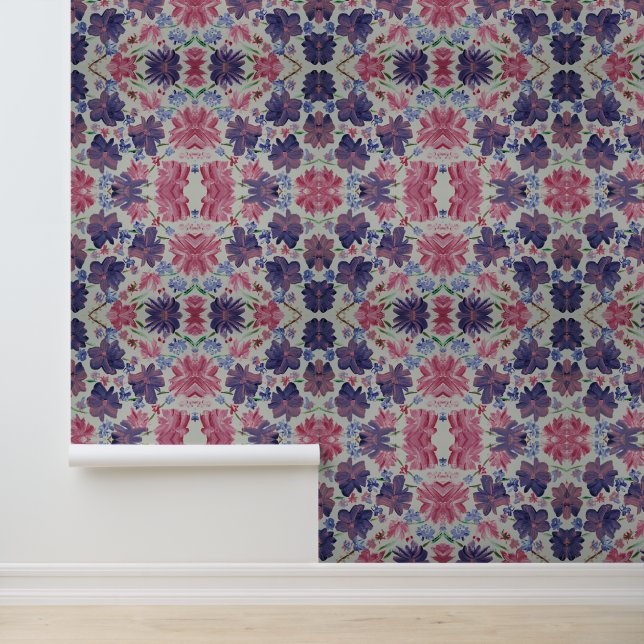 Blue Moon Rose Floral Peel & Stick Wallpaper (Application)