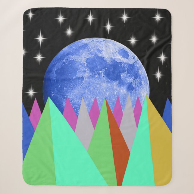 Blue Moon Sherpa Blanket (Front)