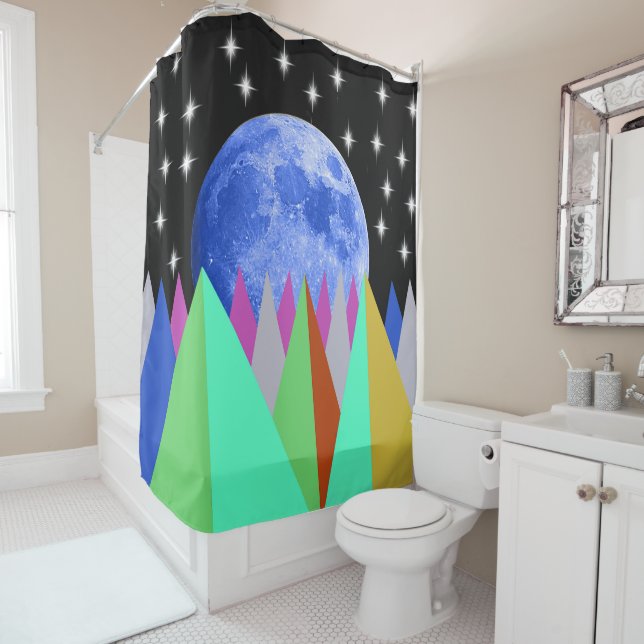 Blue Moon Shower Curtain (In Situ)