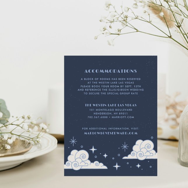 Blue Moon & Stars Celestial Wedding Enclosure Card (Creator Uploaded)