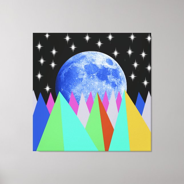 Blue Moon Stretched Canvas Print (Front)