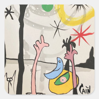 BLUE MOON TAKES A MONTH OFF SQUARE STICKER