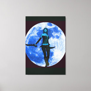 Blue Moon Warrior Canvas Print