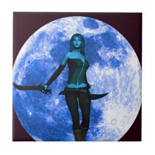 Blue Moon Warrior Tile