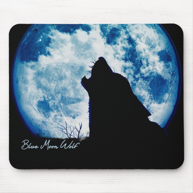 Blue Moon Wolf-Mouse Pad Mouse Mat (Front)